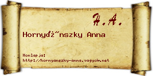 Hornyánszky Anna névjegykártya