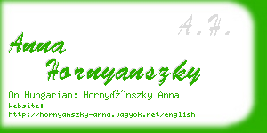 anna hornyanszky business card